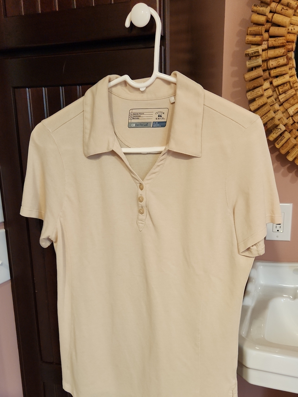 Cutter & Buck Womens Light Beige Polo M